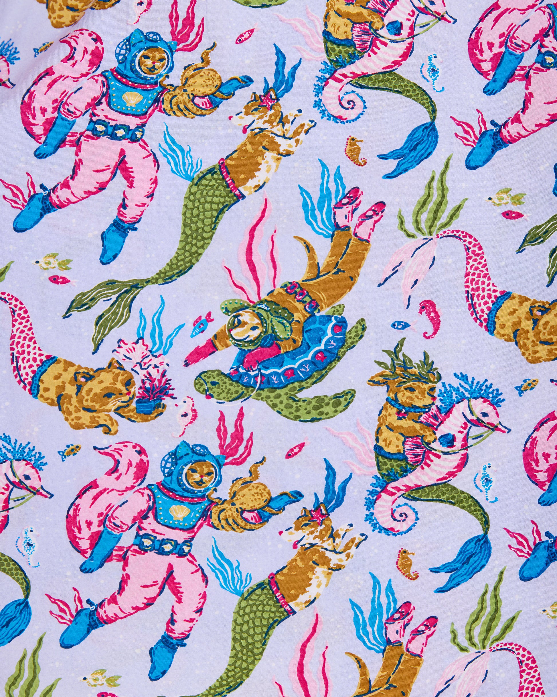 Deep Sea Divers - Back To Bed Short Set - Lavender Sorbet - Printfresh