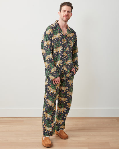 Bagheera - Men's Lightweight Flannel Long PJ Set - Ink - Printfresh