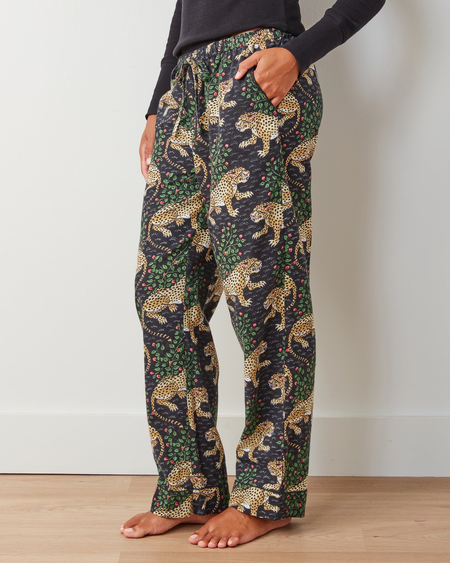 Bagheera - Petite Lightweight Flannel PJ Pants - Ink - Printfresh
