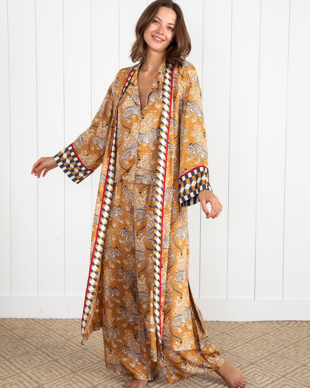 Bagheera - Eco Satin Wildest Dreams & Robe Set - Tobacco - Printfresh
