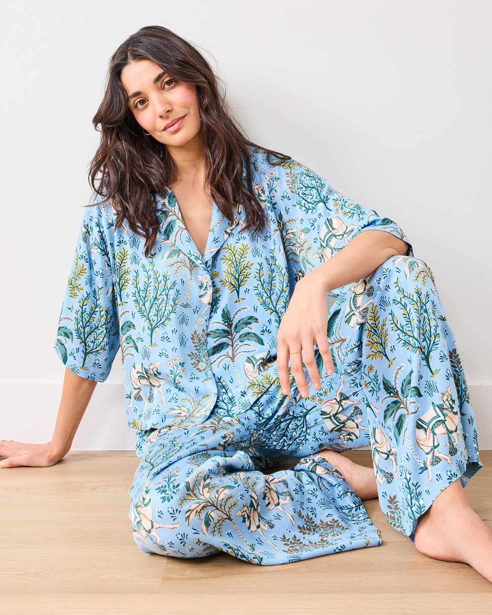 Camel's Courtyard - Eco Satin Wildest Dream Set - Slate Blue - Printfresh