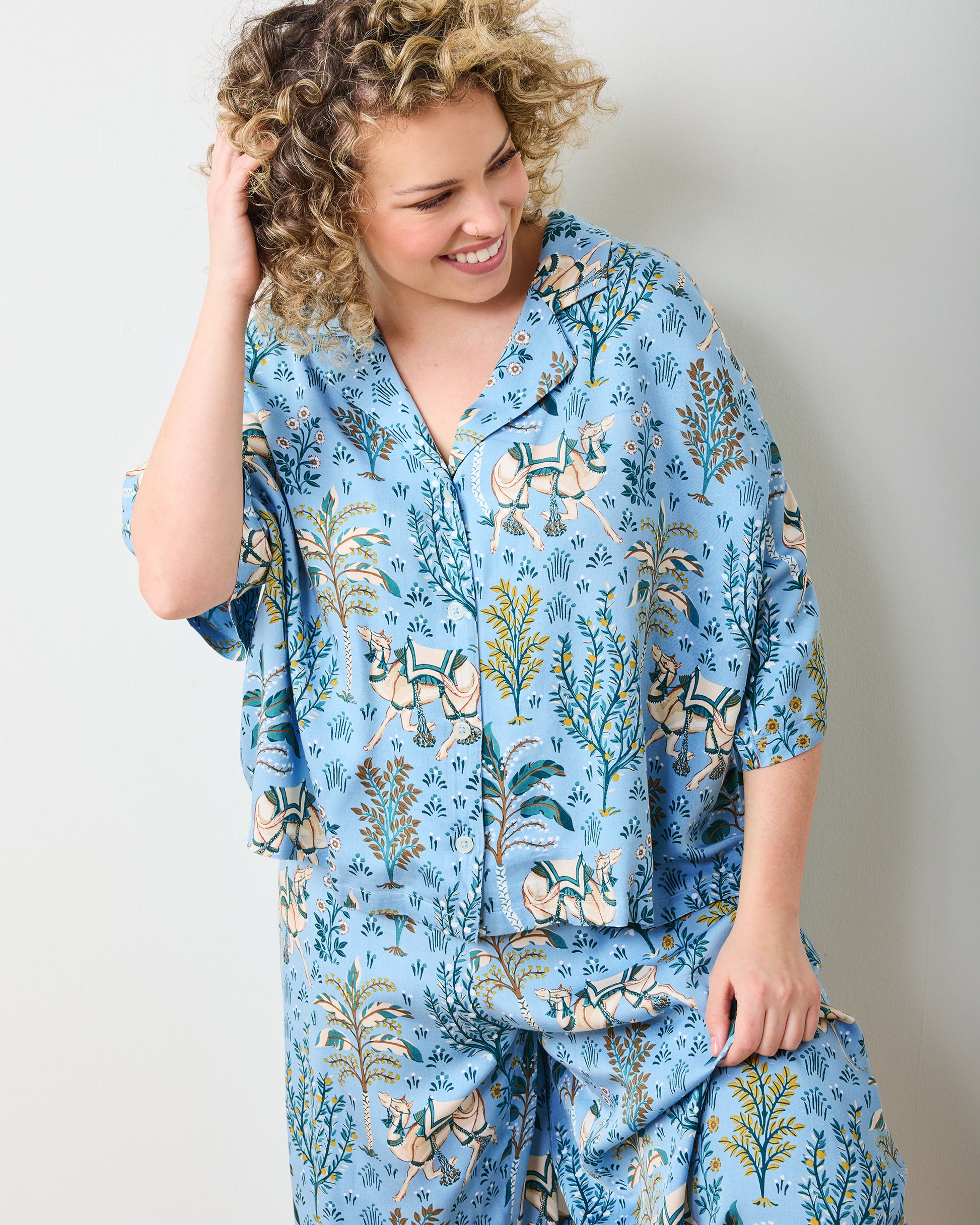 Camel's Courtyard - Eco Satin Wildest Dream Set - Slate Blue - Printfresh