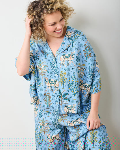Camel's Courtyard - Eco Satin Wildest Dream Set - Slate Blue - Printfresh