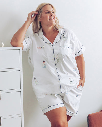 Daughters of Triton - Short PJ Set - Cloud - Printfresh