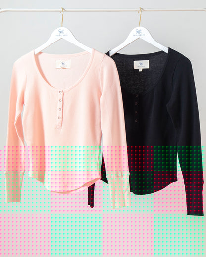 Pink Whisper/Cat Eye - 2-Pack Cozy Henleys - Shirt Bundle - Printfresh