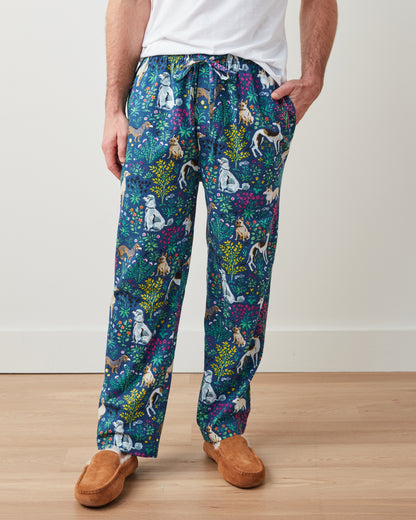 Must Love Dogs - Men's Lightweight Flannel PJ Pants - Indigo - Printfresh