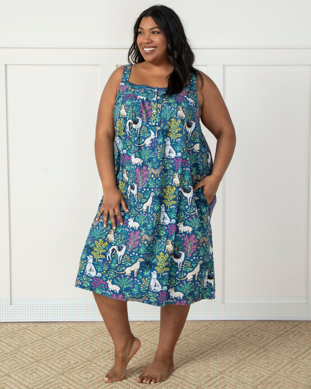 Must Love Dogs - Back to Bed Nightgown - Indigo - Printfresh