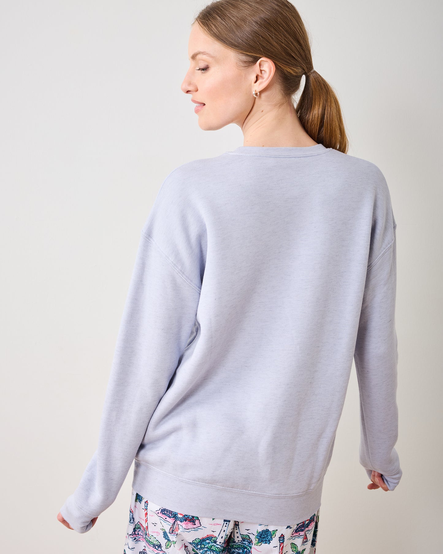 Light Blue - Beach Graphic Sweatshirt - Oat Collective - Printfresh
