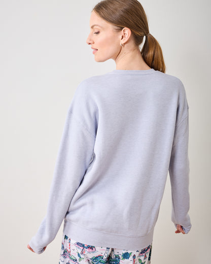 Light Blue - Beach Graphic Sweatshirt - Oat Collective - Printfresh
