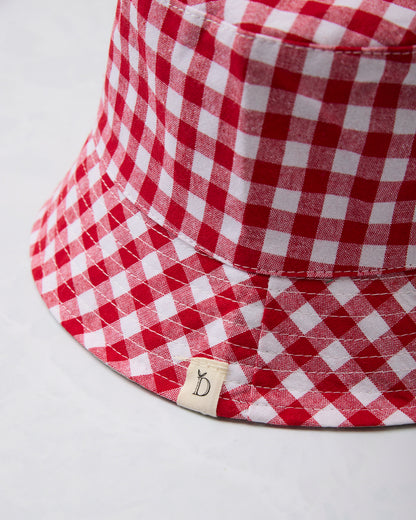 Red Gingham -  Reversible Bucket Hat - Fashion City - Printfresh