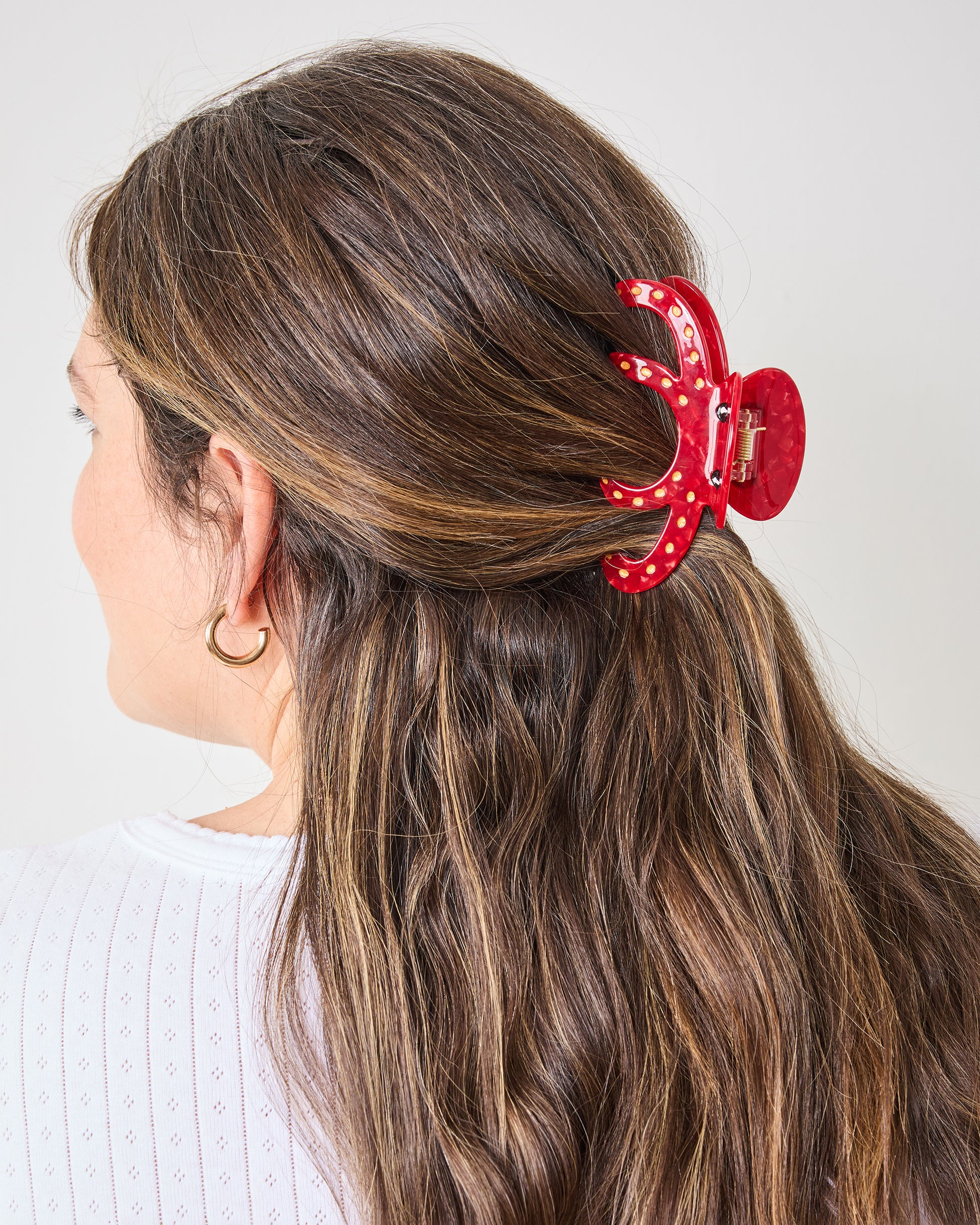 Red Octopus - Hand Painted Claw Clip - Solar Eclipse - Printfresh
