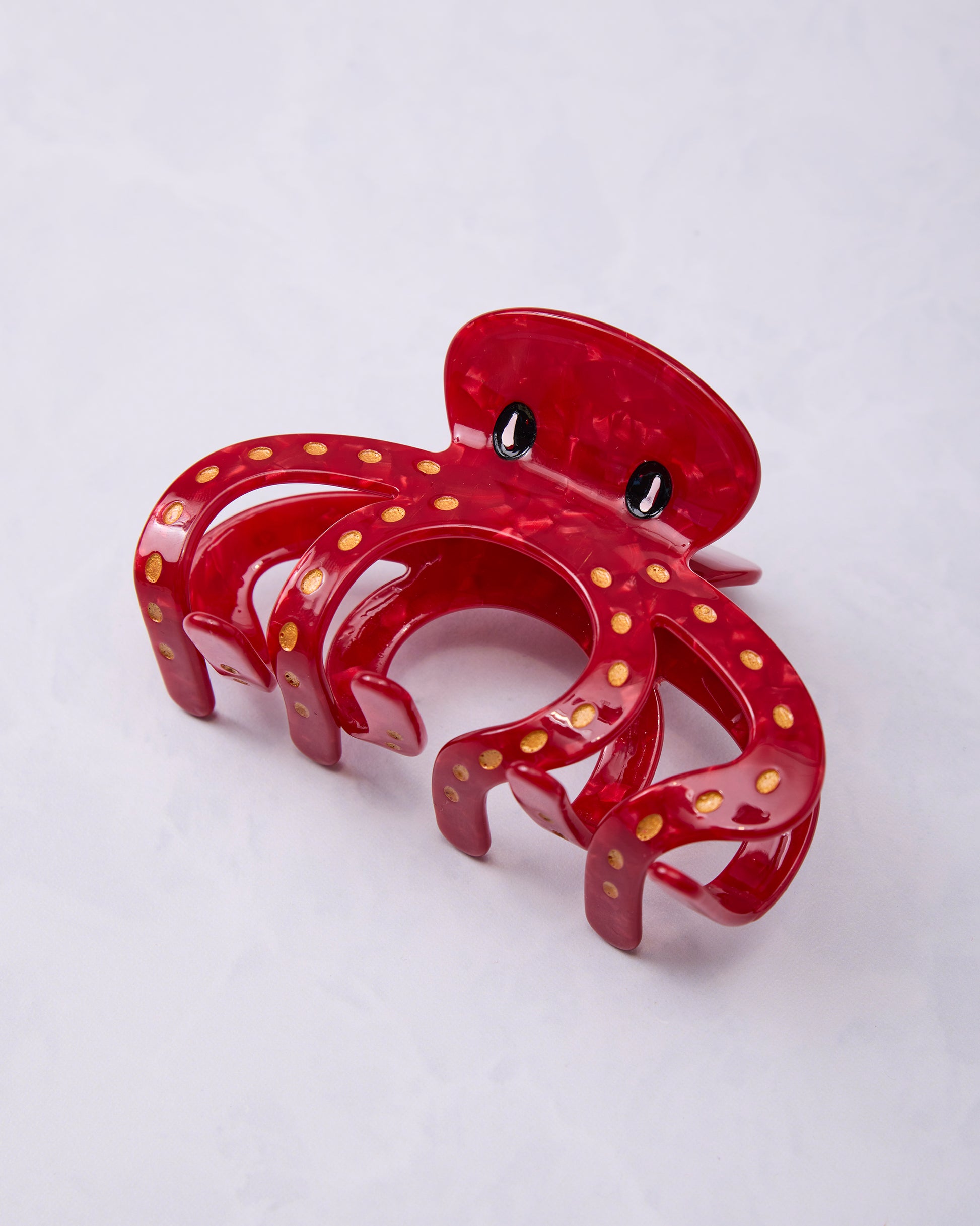 Red - Hand Painted Octopus Claw Clip - Solar Eclipse - Printfresh