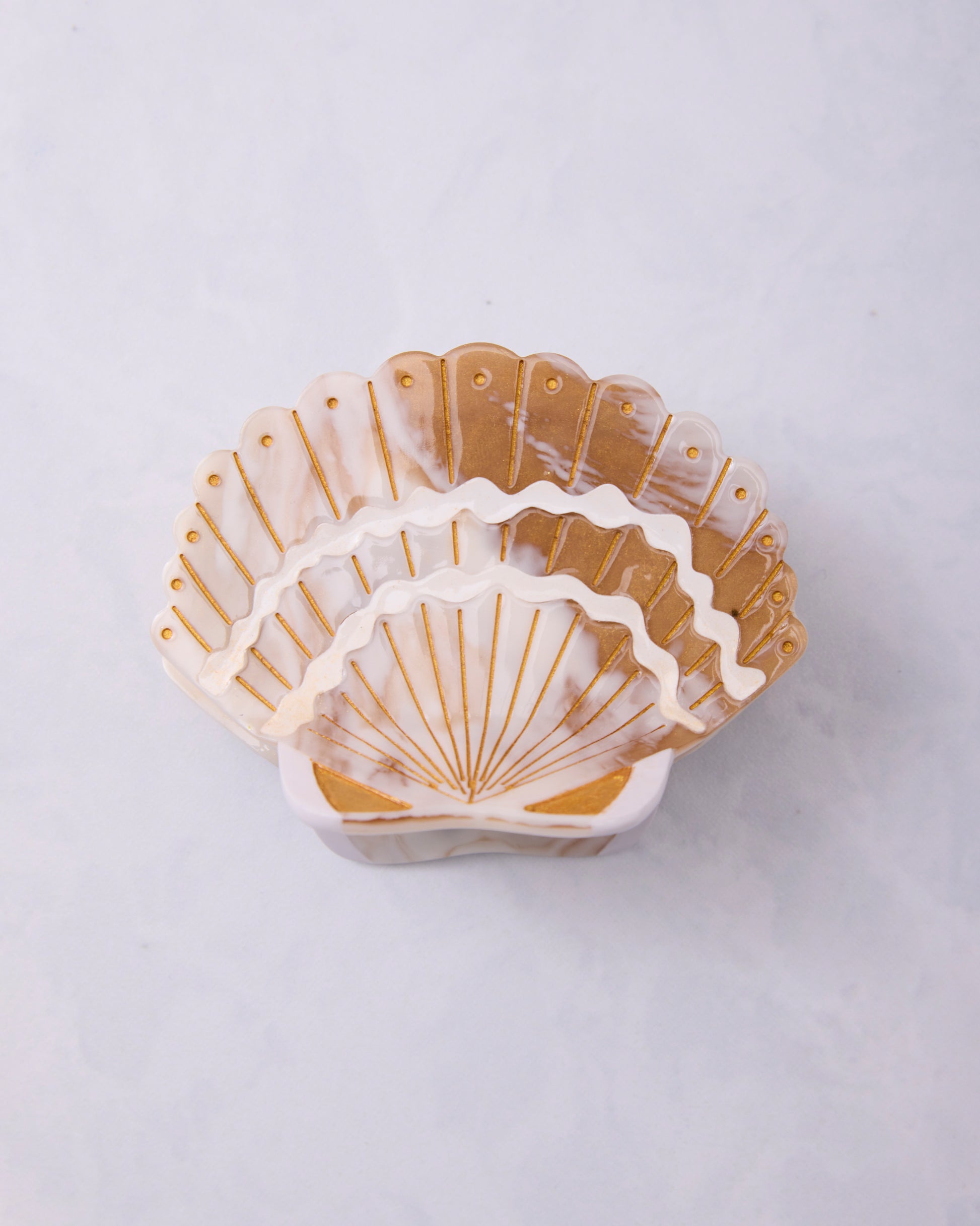 Golden Seashell -Hand-Painted Claw Hair Clip - Solar Eclipse - Printfresh