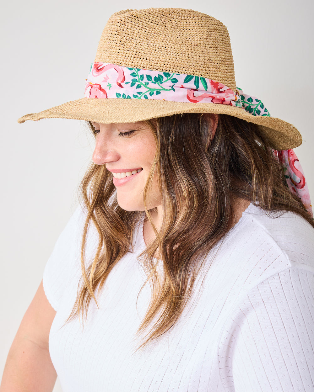 Flock Of Flamingos - Laguna Hat Tie - Rose - Printfresh