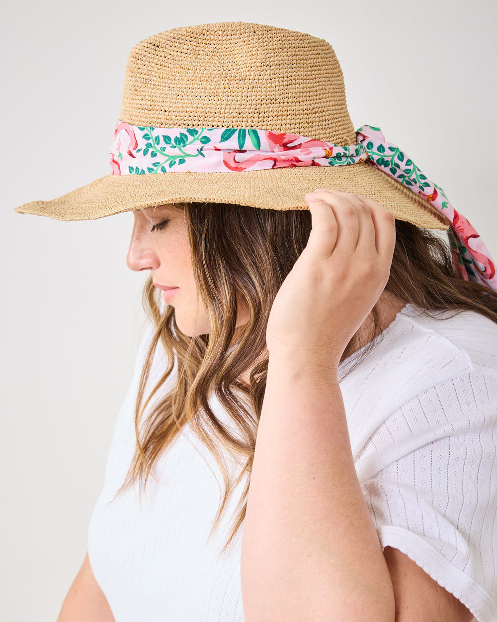 Flock Of Flamingos - Laguna Hat Tie - Rose - Printfresh