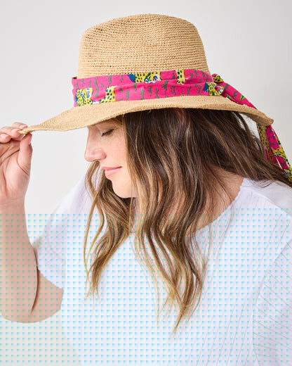 Bagheera - Laguna Hat Tie - Hot Pink
