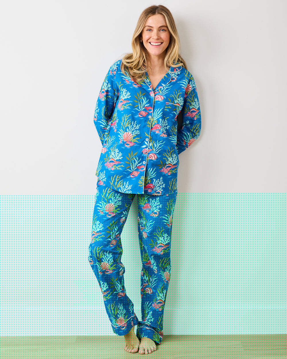 Coral & Conch - Long PJ Set - Ocean Breeze - Printfresh