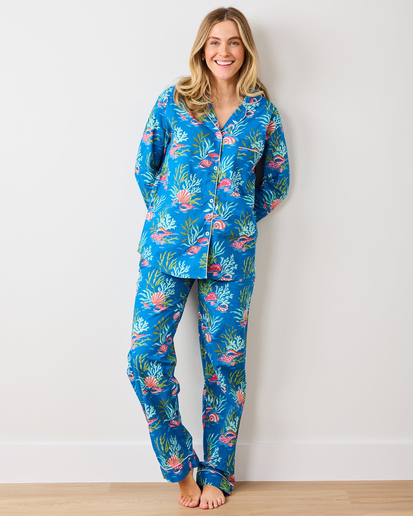 Coral & Conch - Long PJ Set - Ocean Breeze - Printfresh