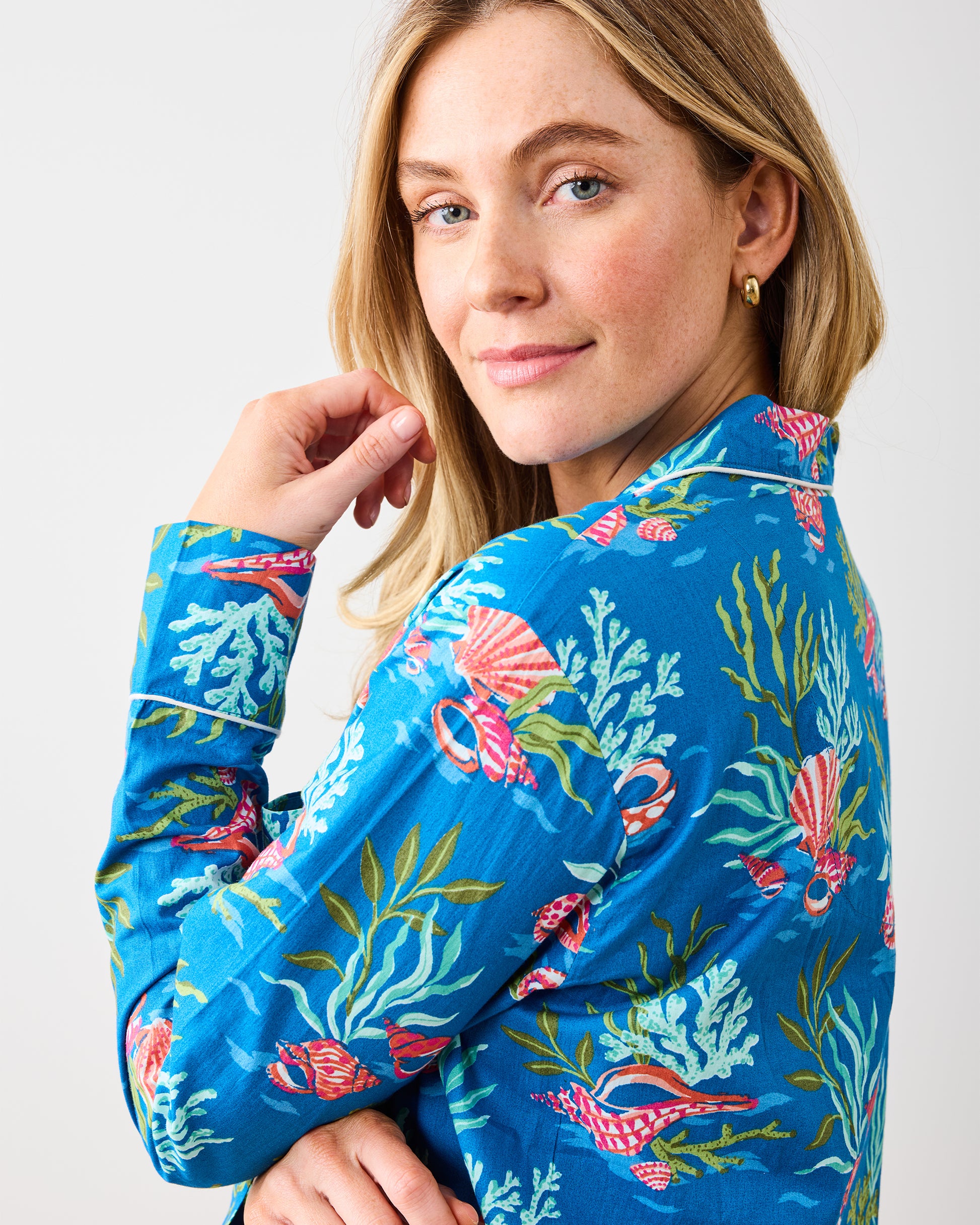 Coral & Conch - Long PJ Set - Ocean Breeze - Printfresh