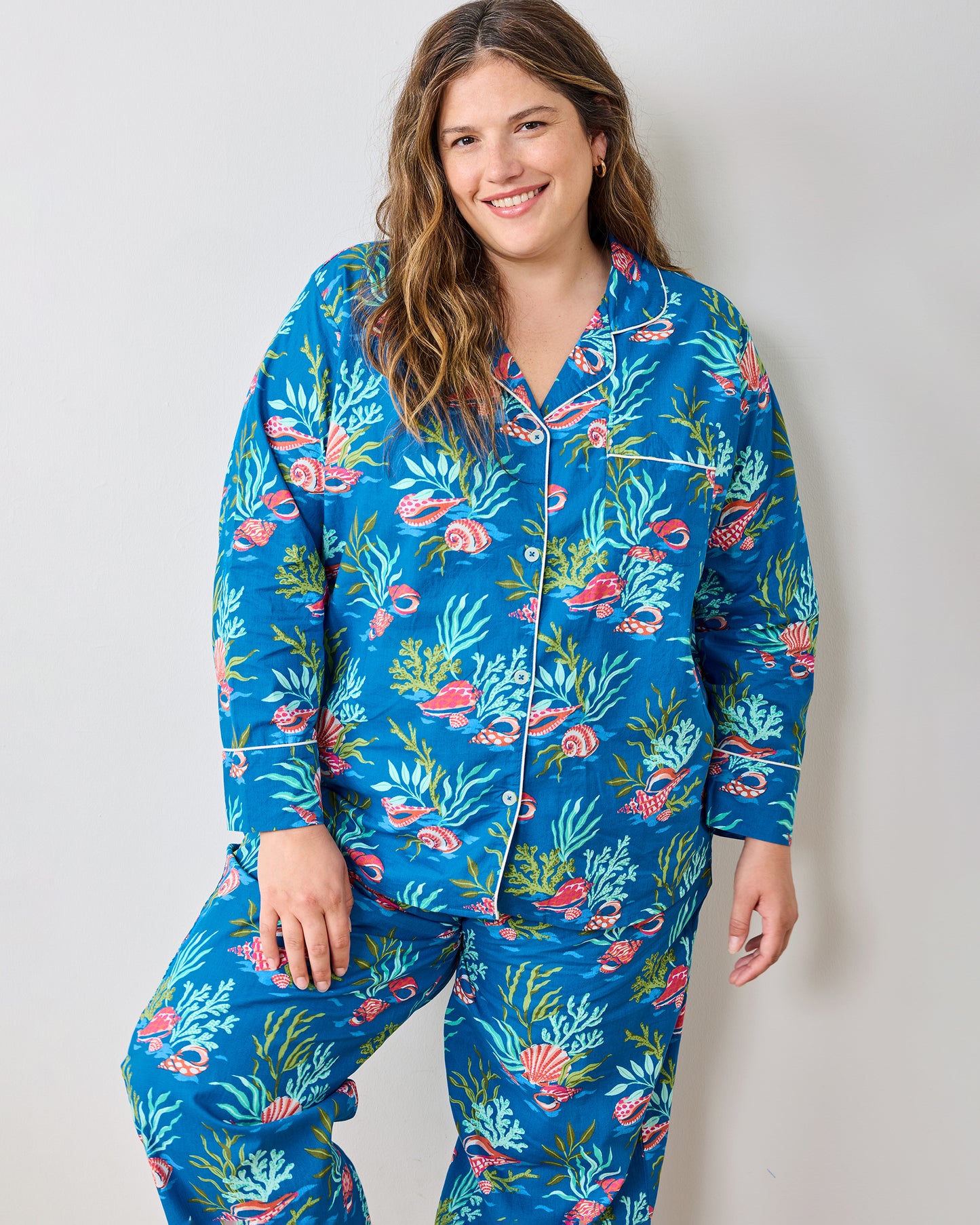 Coral & Conch - Tall Long PJ Set - Ocean Breeze - Printfresh