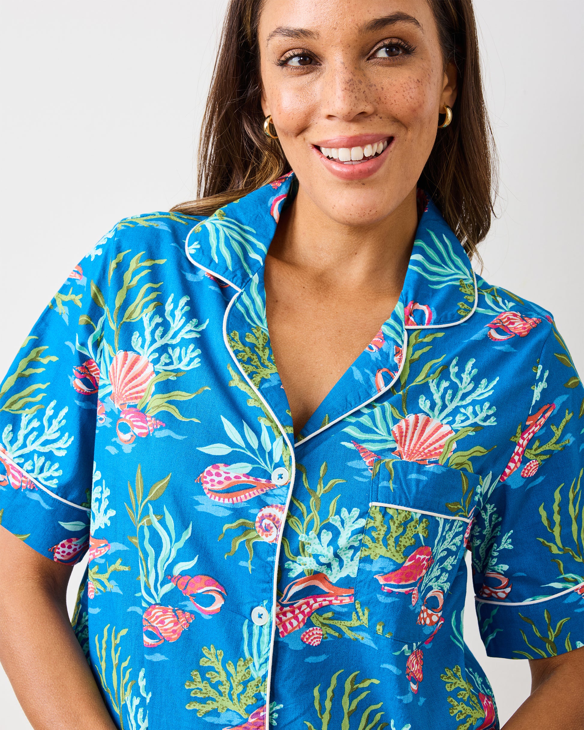 Coral & Conch - Short PJ Set - Ocean Breeze - Printfresh