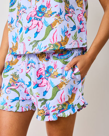 Deep Sea Divers - Back To Bed Short Set - Lavender Sorbet - Printfresh