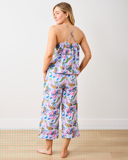 Deep Sea Divers - Cami Cropped PJ Pant Set - Lavender Sorbet - Printfresh