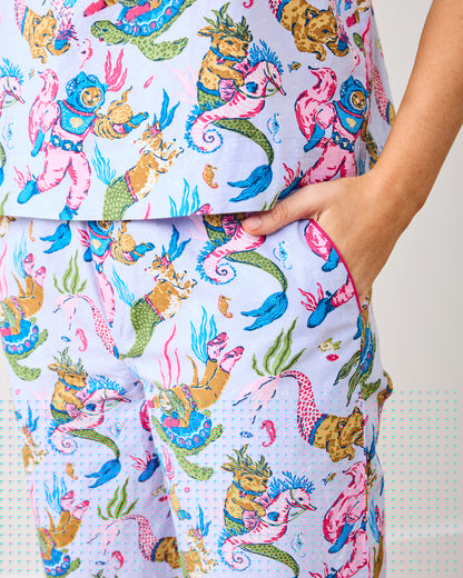 Deep Sea Divers - Cami Cropped PJ Pant Set - Lavender Sorbet - Printfresh