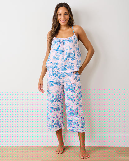 Mermaid Toile - Cami Cropped Set - Blush - Printfresh