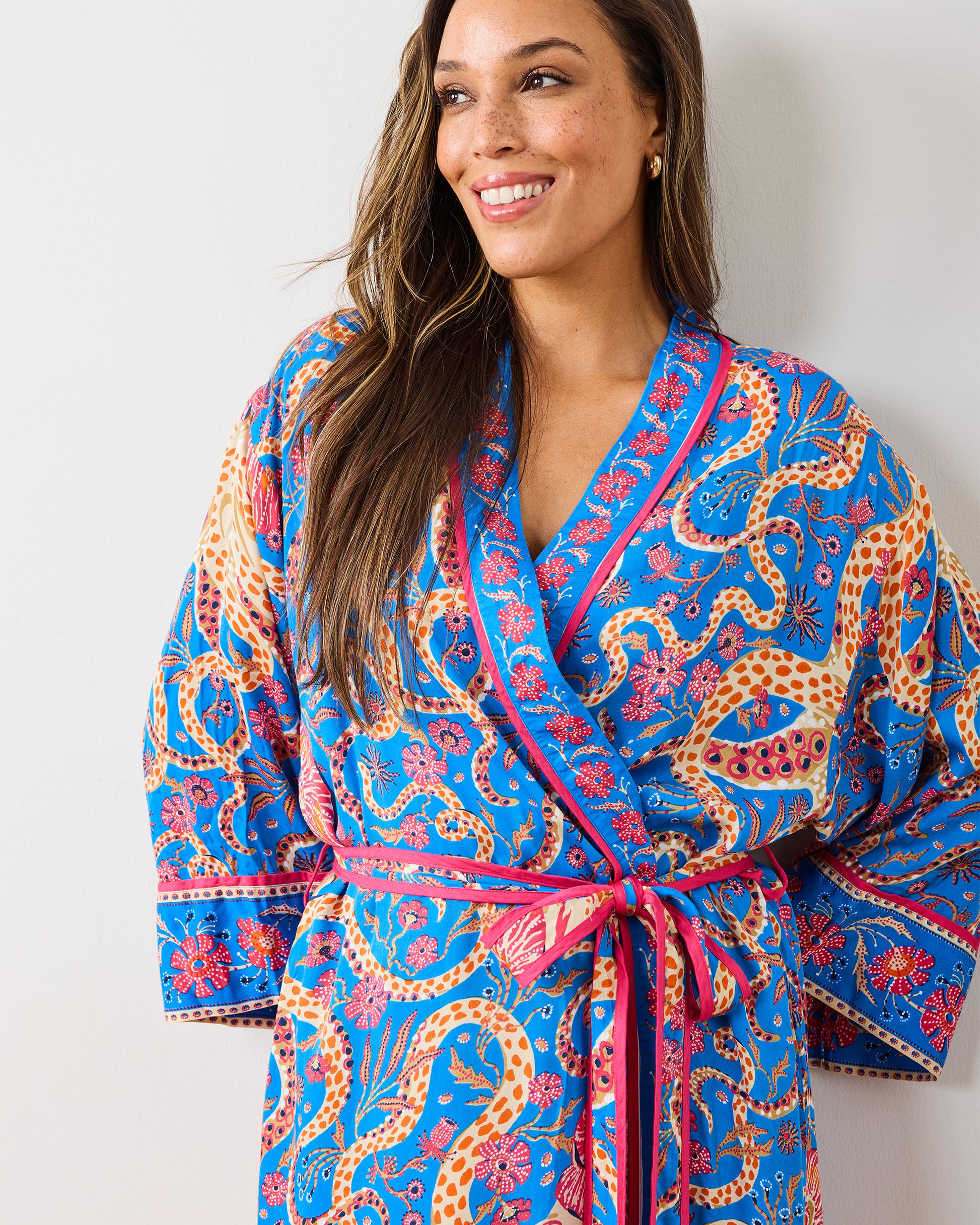 Octopus Isle - Eco Satin Robe - Ocean Eyes - Printfresh
