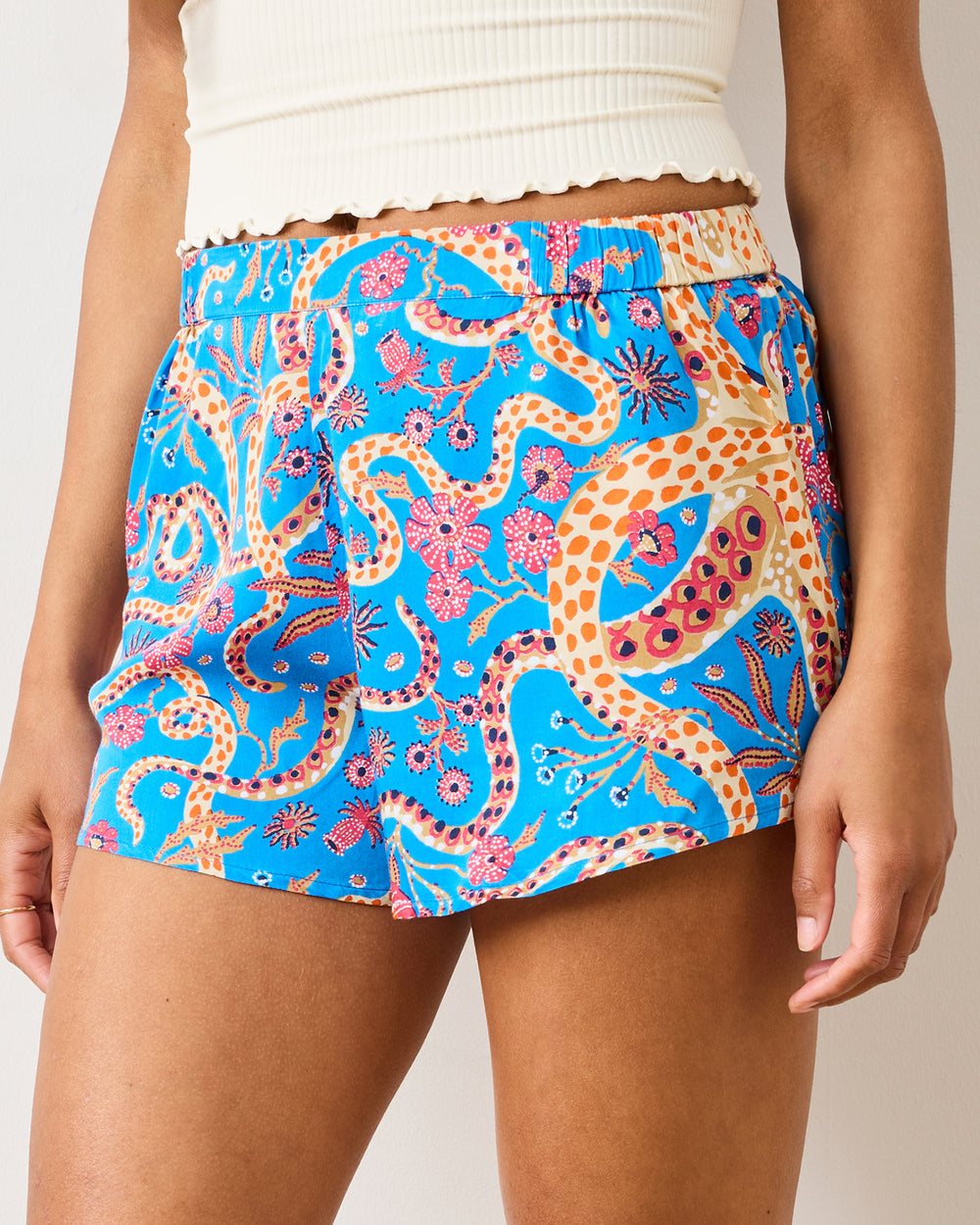Octopus Isle - Eco Satin Sweet Dreams Shorts - Ocean Eyes - Printfresh