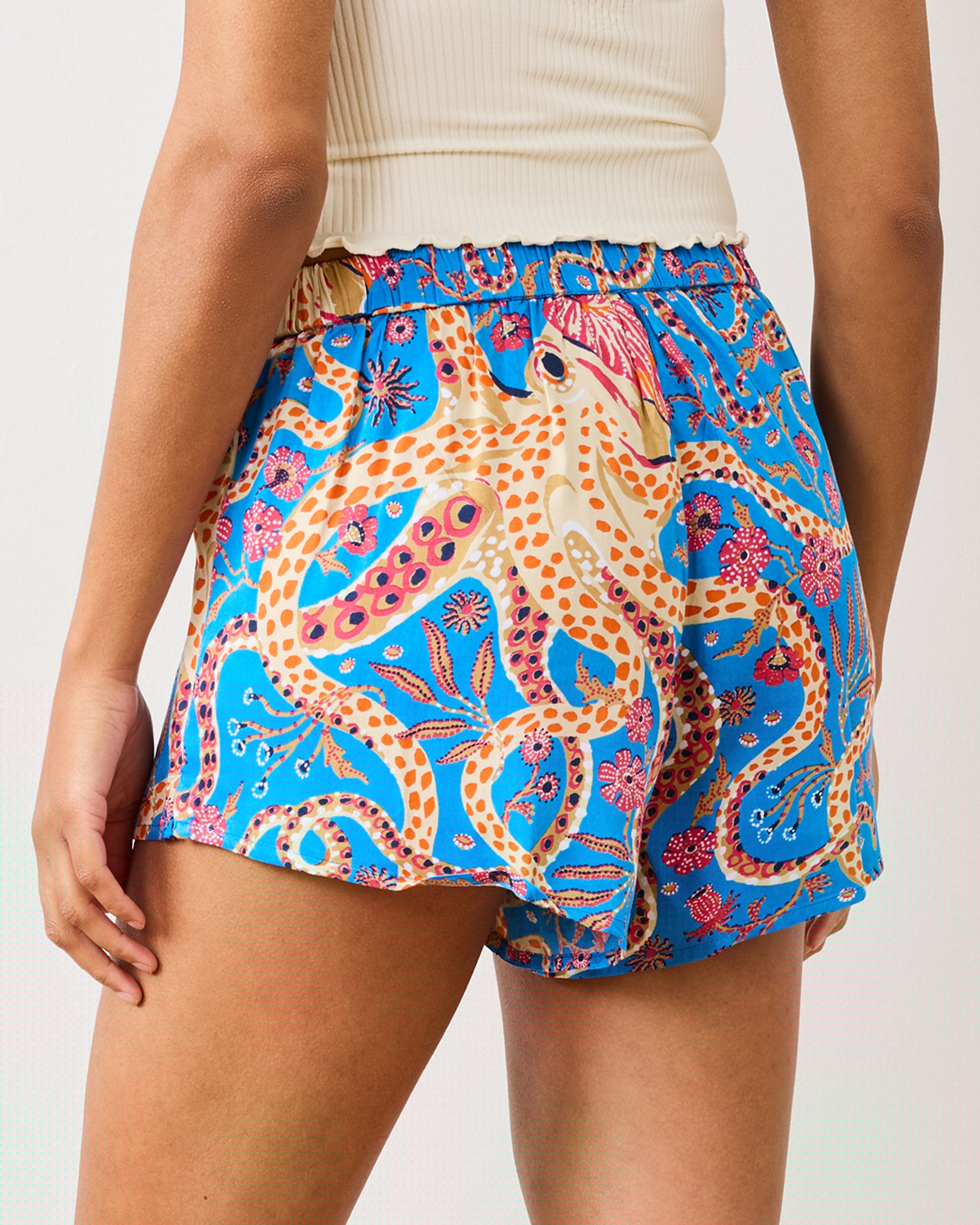 Octopus Isle - Eco Satin Sweet Dreams Shorts - Ocean Eyes - Printfresh