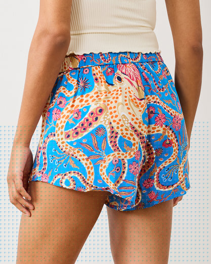 Octopus Isle - Eco Satin Sweet Dreams Shorts - Ocean Eyes - Printfresh