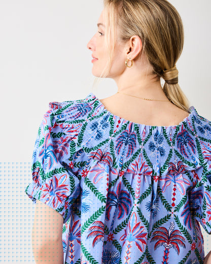 Palm Tree Paradise - Ximena Blouse - Lilac Escape - Printfresh