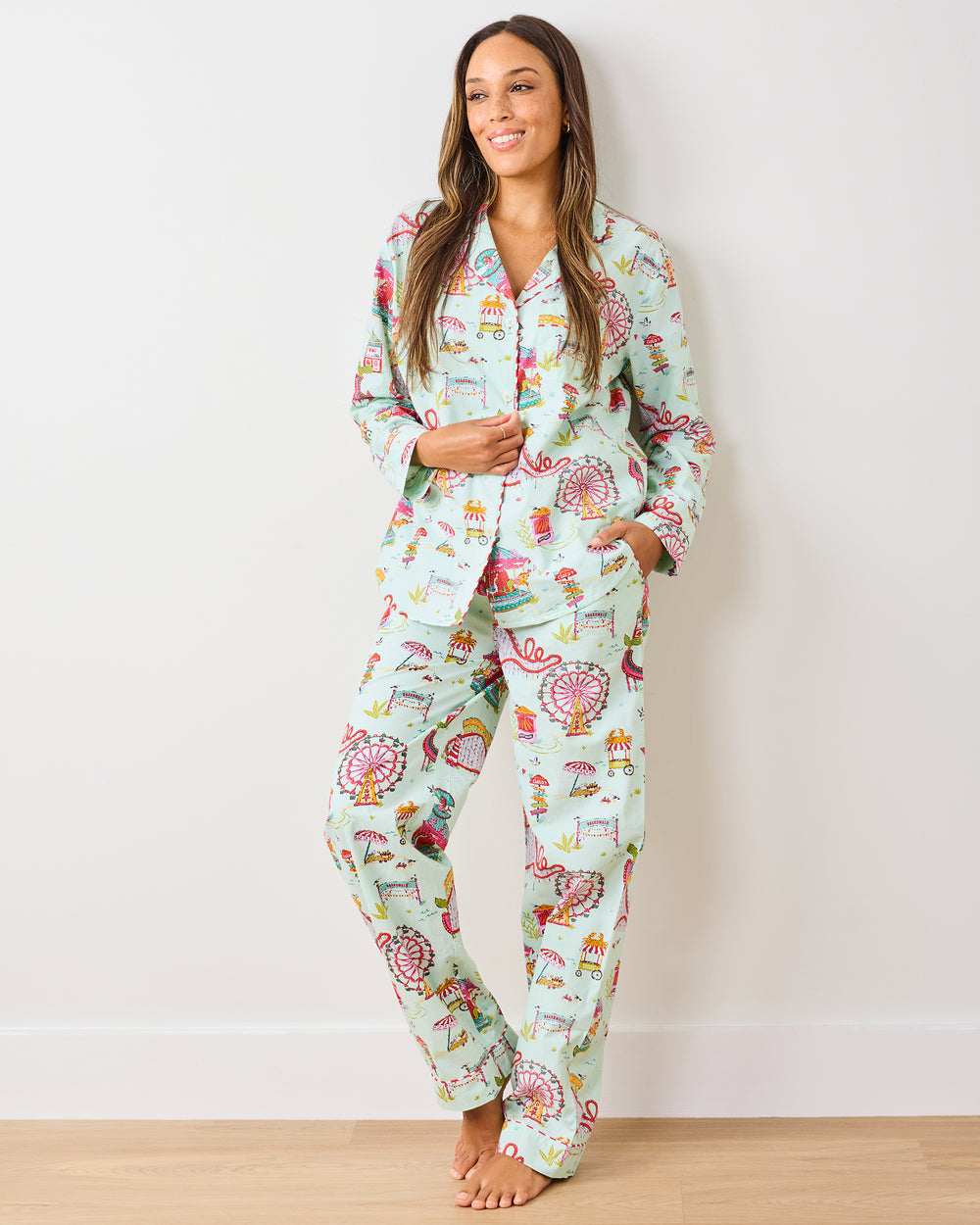 Seaside Rides - Long PJ Set - Mint Taffy - Printfresh