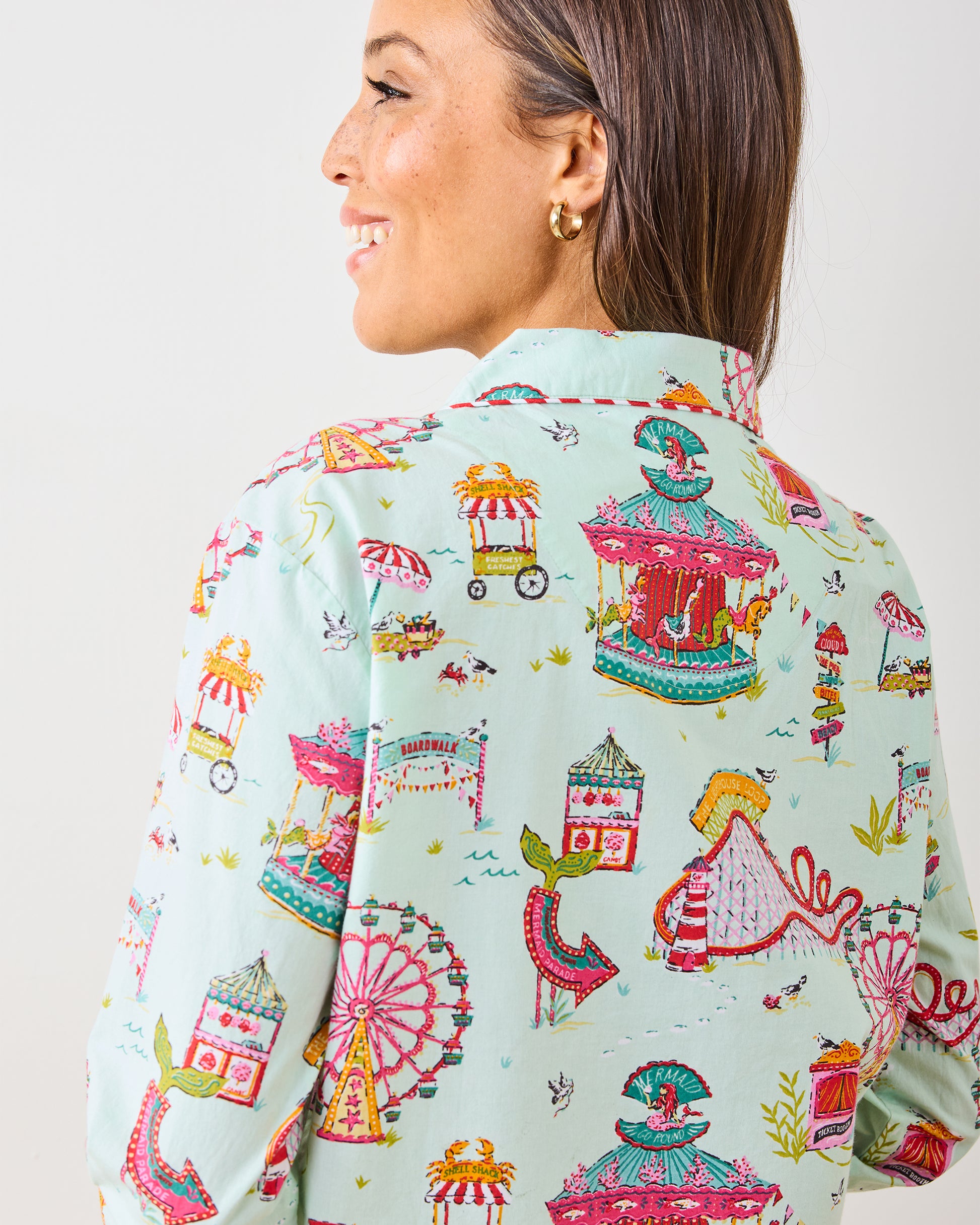 Seaside Rides - Long PJ Set - Mint Taffy - Printfresh