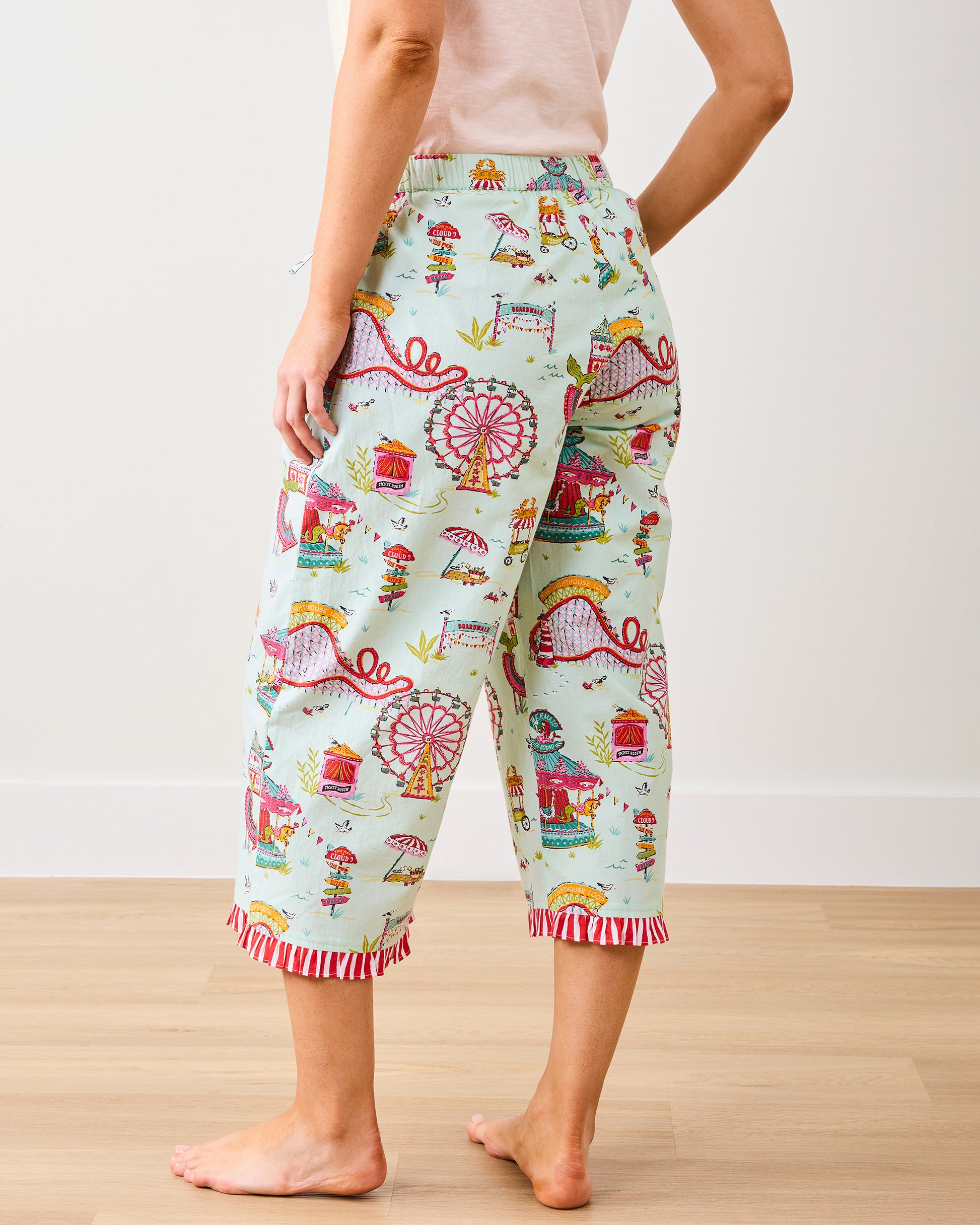 Seaside Rides - Ruffled Cropped Pants & Friday Tank - Multi - Printfresh