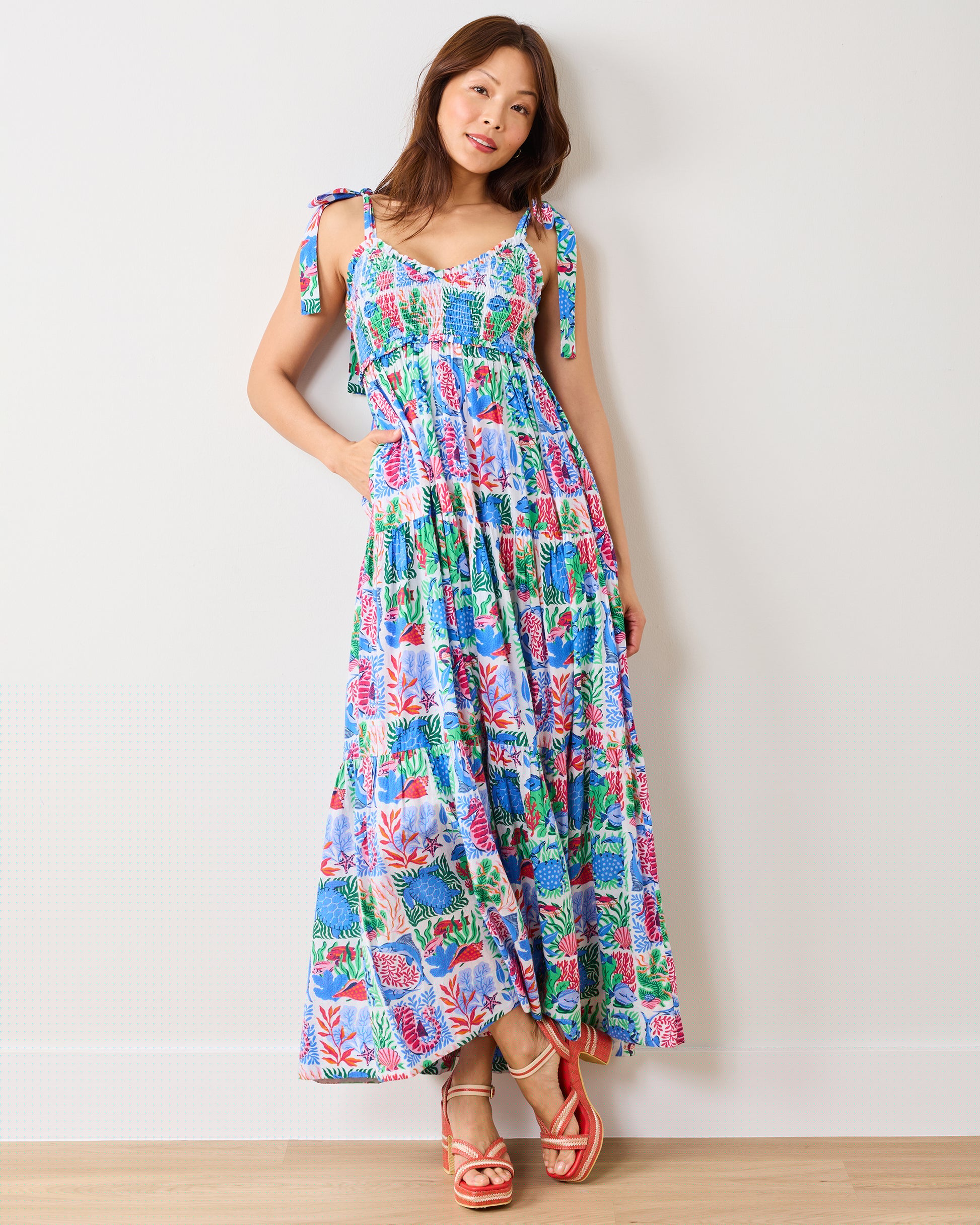 Stained Glass Sea - Siren Dress - Cloud - Printfresh