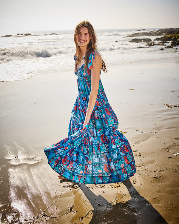 Stained Glass Sea - Siren Dress - Seaside Blue - Printfresh
