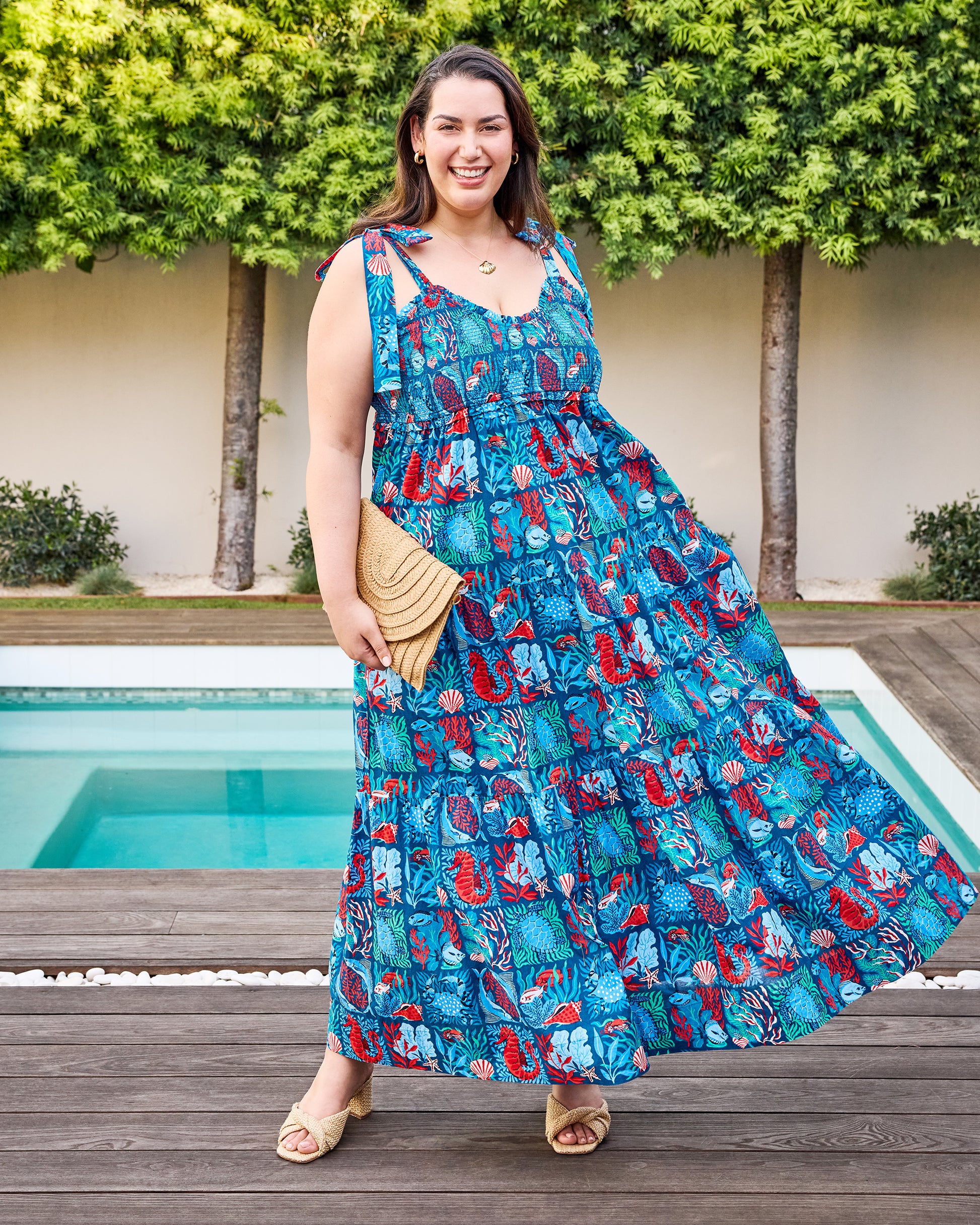 Stained Glass Sea - Siren Dress - Seaside Blue - Printfresh