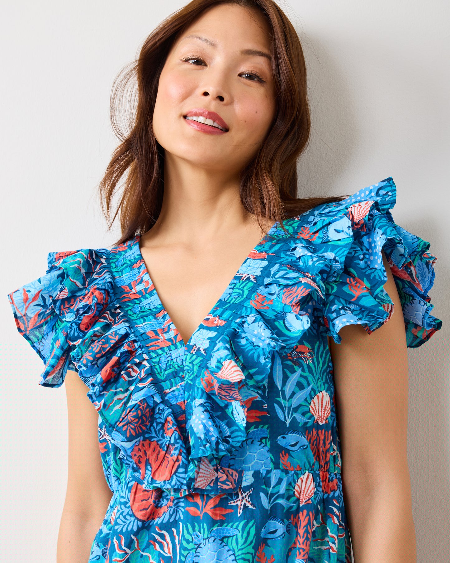 Stained Glass Sea - Lola Dress - Seaside Blue - Printfresh