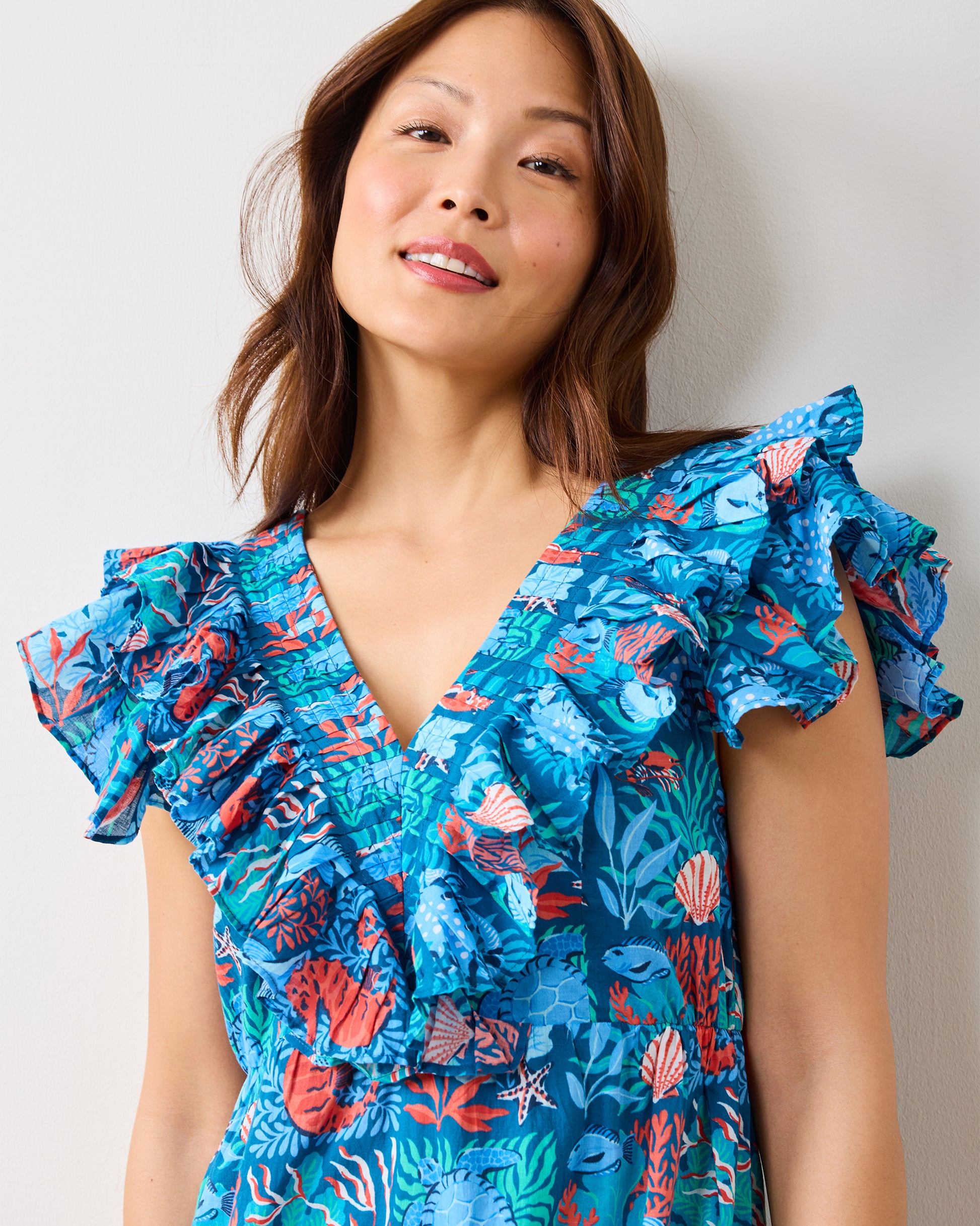 Stained Glass Sea - Lola Dress - Seaside Blue - Printfresh