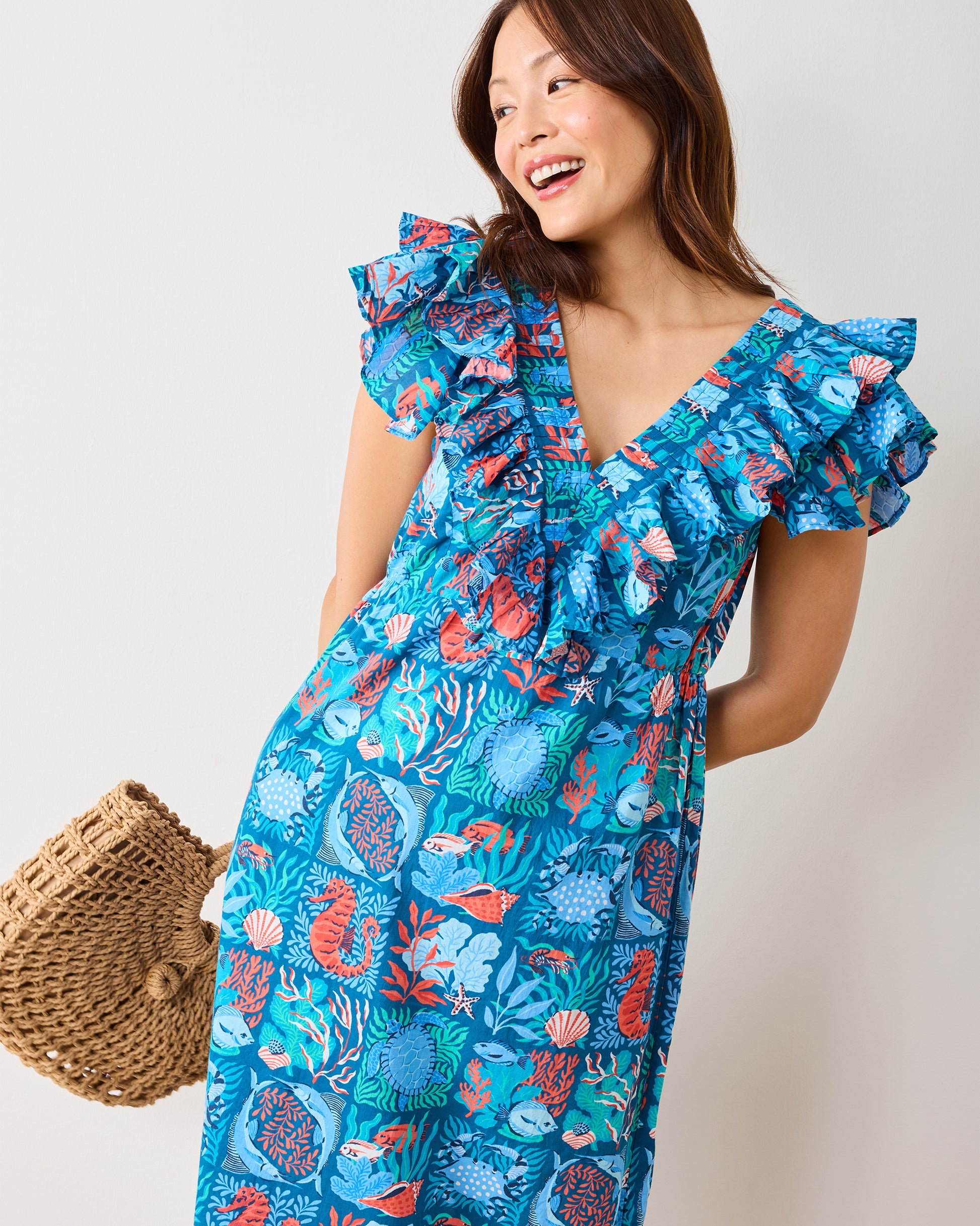 Stained Glass Sea - Lola Dress - Seaside Blue - Printfresh