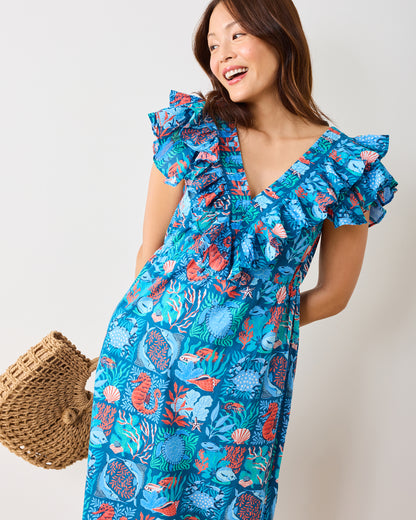 Stained Glass Sea - Lola Dress - Seaside Blue - Printfresh
