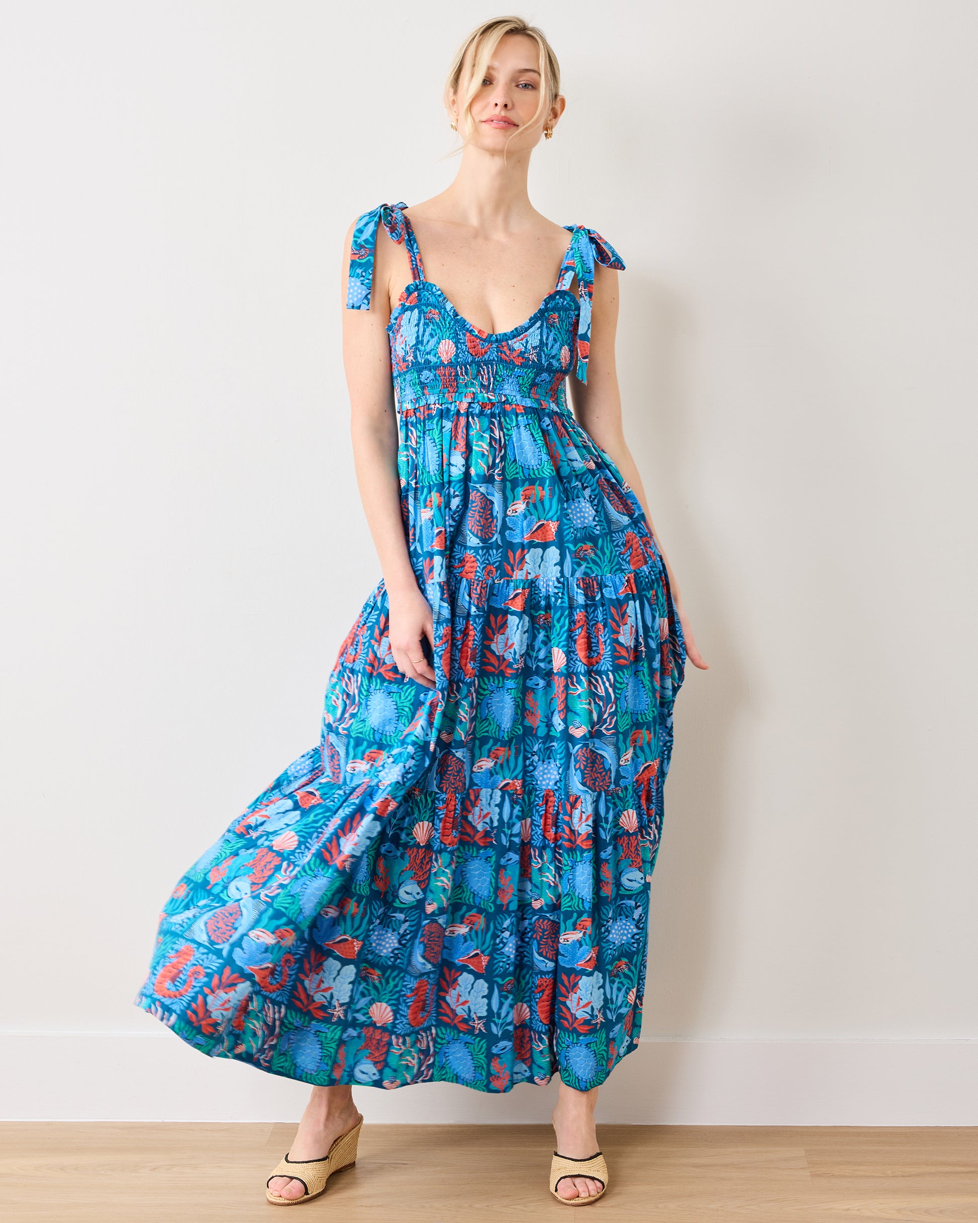 Stained Glass Sea - Siren Dress - Seaside Blue - Printfresh