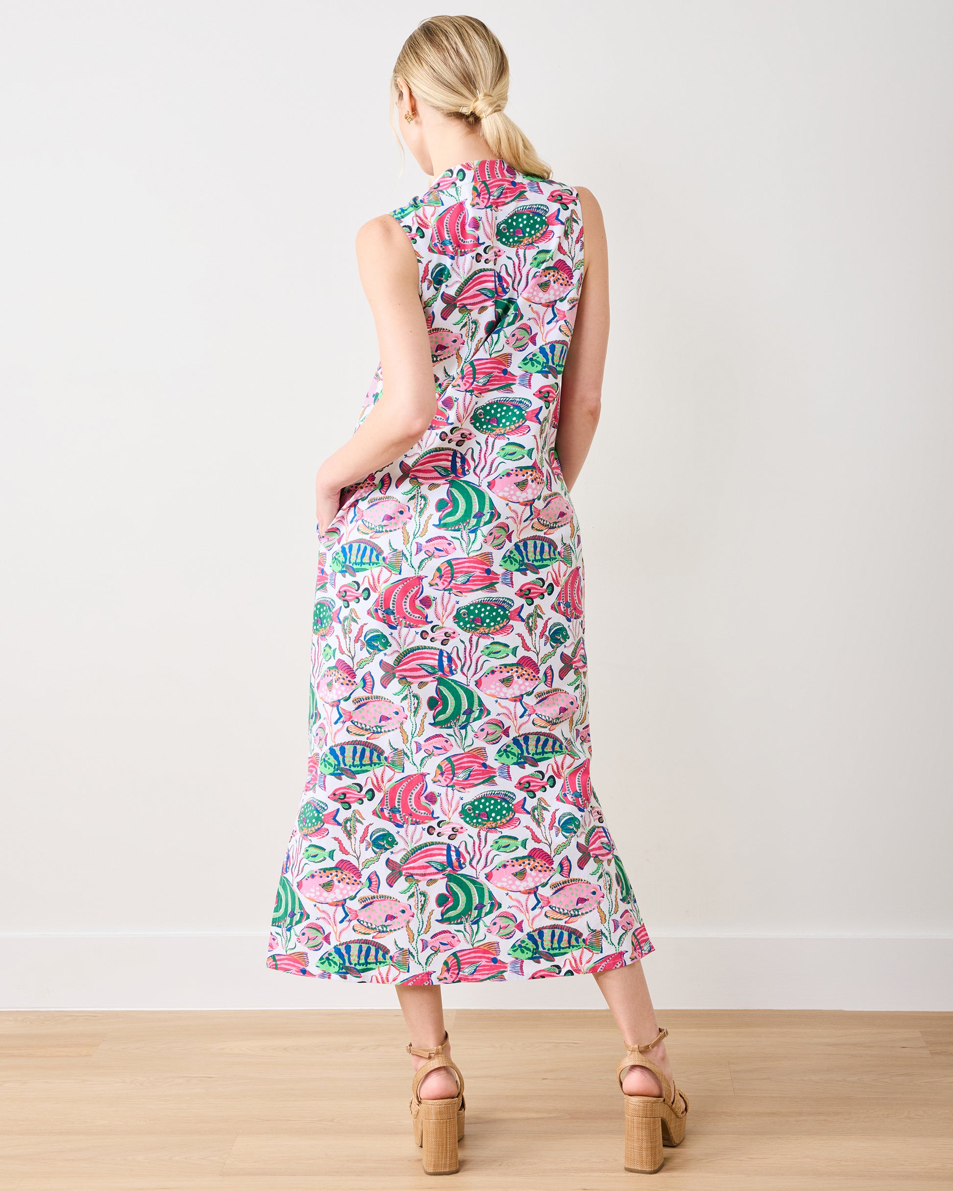 Tropical Fish - Ocean View Long Tunic Dress - Cloud - Printfresh