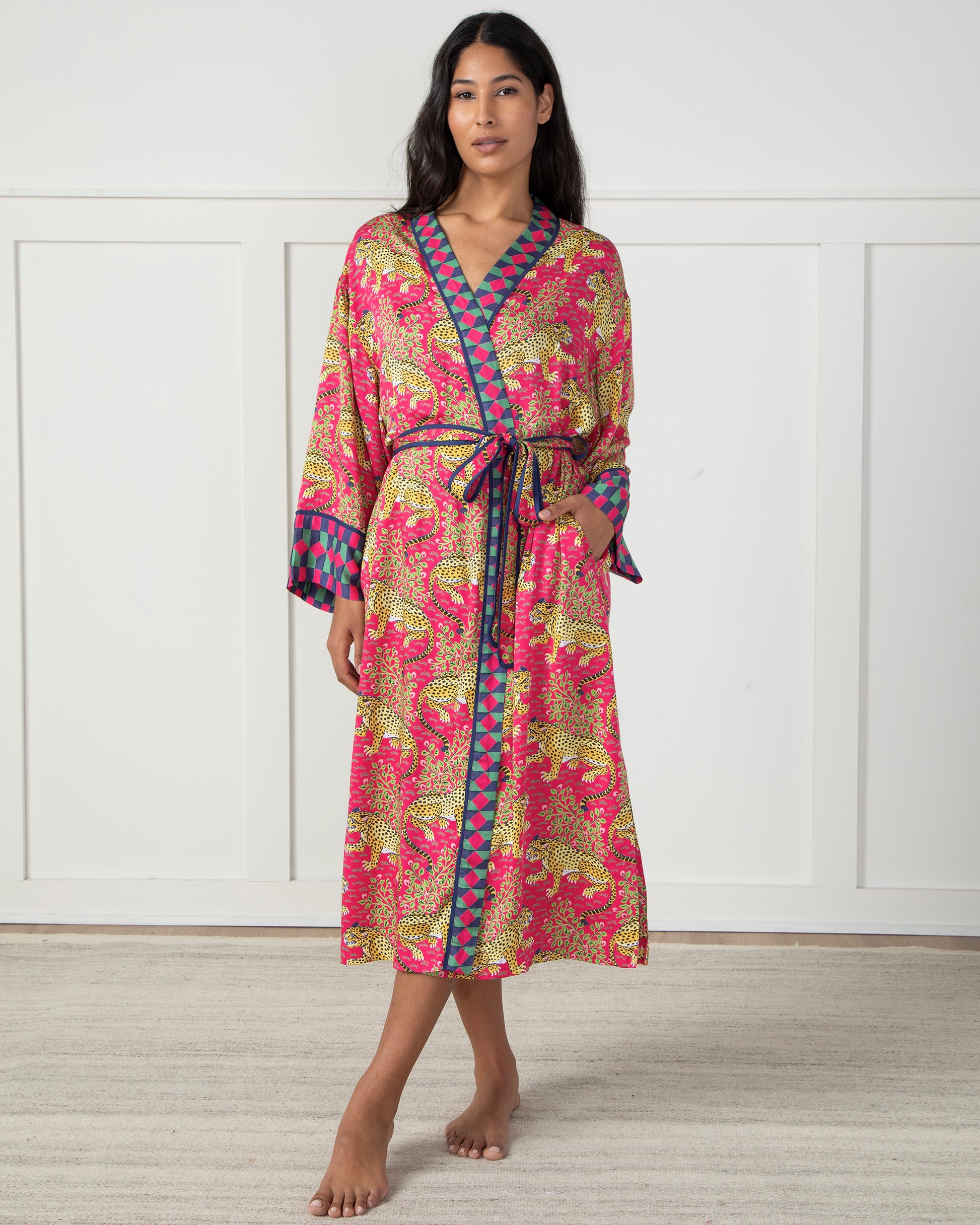 Bagheera - Eco Satin Wildest Dreams & Robe Set - Hot Pink - Printfresh