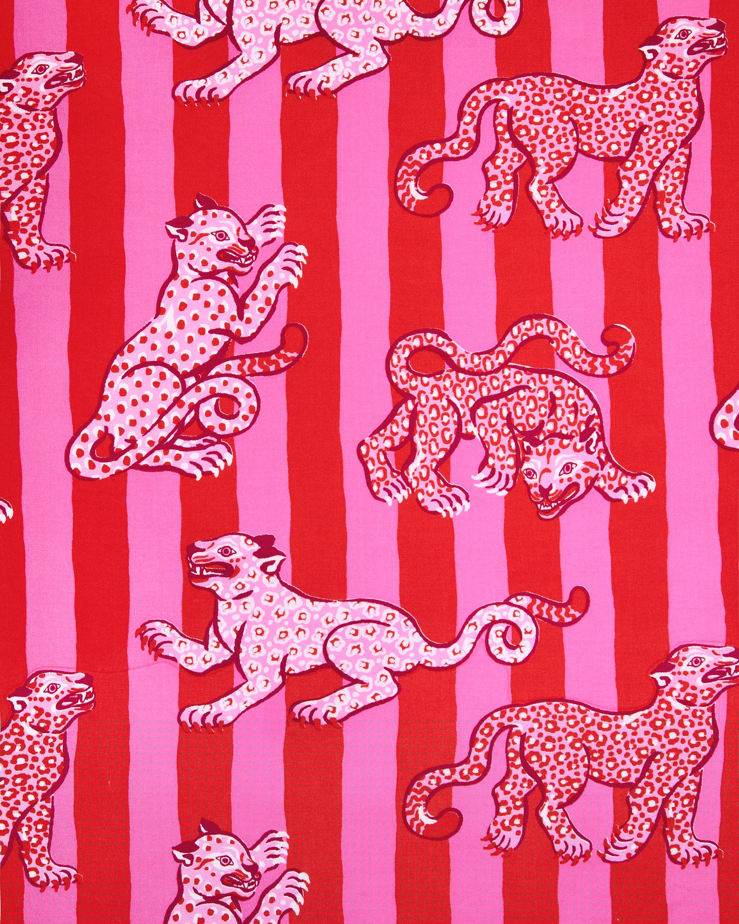 Leopard Stripes - Eco Satin Jaipur Jumpsuit - Pink Cabana - Printfresh
