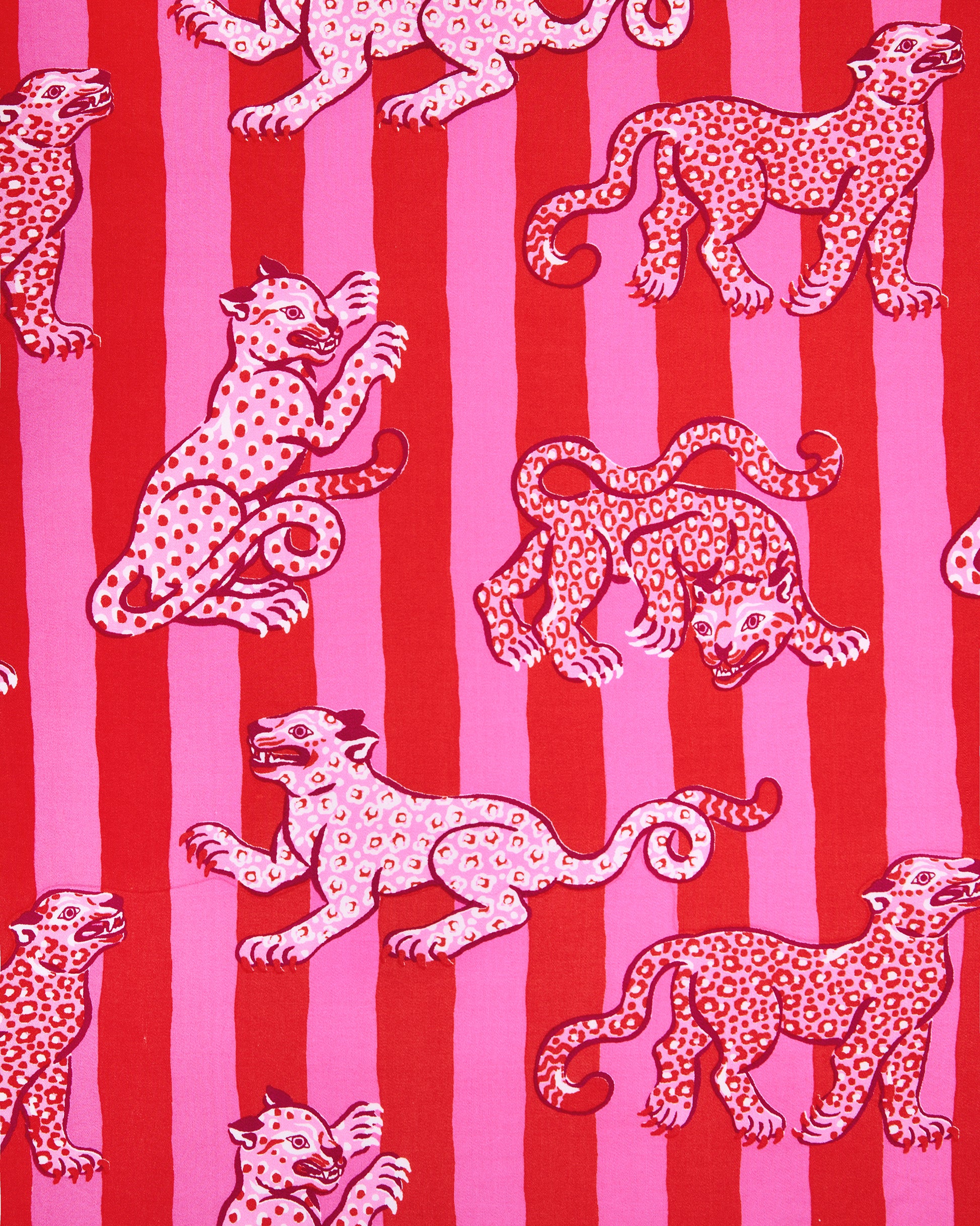 Leopard Stripes - Eco Satin Jaipur Jumpsuit - Pink Cabana - Printfresh