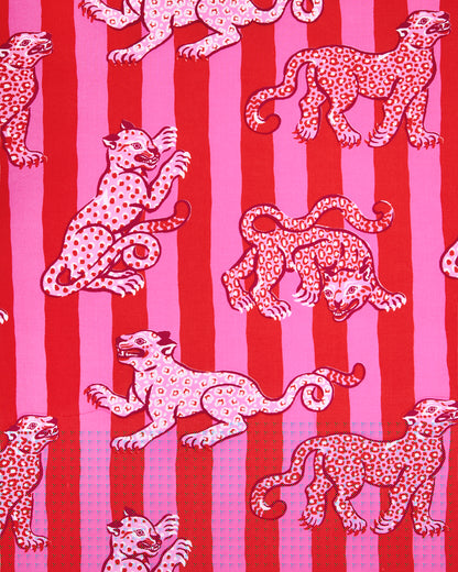 Leopard Stripes - Eco Satin Jaipur Jumpsuit - Pink Cabana - Printfresh